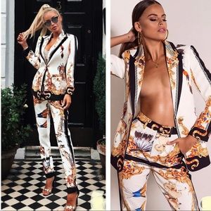 GRAPHIC PRINT TWO PIECE SET - JACKET AND PANTS